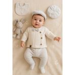 Ozz Baby Minizeyn 0-3 Ay Erkek Nervüllü 8'li Yeni Doğan Hastane Çıkışı Zıbın Seti - 0 - 3 Ay - 0-Gri