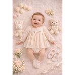 Ozz Baby Premium Yenidoğan Kız Bebek (0-3) (3-6 ) Ay Dantelli Badi Elbise (Hediyelik ,mevlüt, Babyshower ) - 0 - 3 Ay - Organic