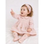 Ozz Baby Prenses Gül Rüyası Yeni Doğan Kız Bebek 3-6 Ay Özel Gün Kıyafeti Elbise Şort ,bandana, Çorap, Ayakkabı ( Kutulu) 5 Li Set - 3 - 6 Ay - Pudra