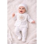 Ozz Baby Yenidoğan Bebek 10 Lü Kral Taçı Modelli Hastane Çıkışı Zıbın Seti - 0 - 3 Ay - Beyaz