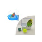 ozzipetshop Kuş Banyosu Ve 2 Adet Zilli Top Seti - Evcil Kuşlar Için Eğlenceli Oyun Ve Temizlik Seti