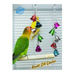 ozzipetshop Kuş Papağan Zilli Oyuncak, Kuş Kafesi Aksesuarı, Renkli Ziller