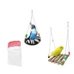 ozzipetshop Orta Boy Kafes Tülü + Kuş Salincak Oyuncaklar
