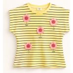 Ozzy Kids Kız Çocuk Çizgili Tişört - Sarı - 6 Yaş