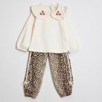 Ozzy Kids Kız Çocuk Lepar Desenli Takım - Leopar - Ekru - 7 Yaş