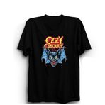 Ozzy Os, Oldskull Bat Logo, Rock Metal Müzik Grubu Baskılı Unisex,%100 Pamuk Tişört 10-11 Yaş Siyah