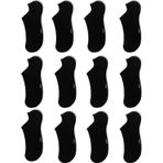 Ozzy Socks 12 Çift Dikişsiz Erkek Siyah Bambu Görünmez Sneaker Çorap Siyah