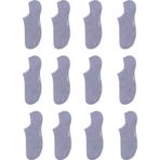Ozzy Socks 12 Çift Kadın Gri Bambu Görünmez (Sneaker) Spor Ayakkabı Çorap Gri