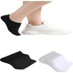 Ozzy Socks 12 Çift Siyah Beyaz Dikişsiz Kadın Bambu Görünmez Sneaker Spor Ayakkabı Çorabı - 36 - 40 - Siyah - Beyaz