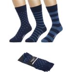 Ozzy Socks 3 Çift Dikişsiz Erkek Penye Pamuklu 4 Mevsim Çorap Dayanıklı Topuk Burun - 40 - 44 - 166-Lacivert