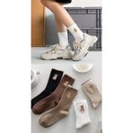 Ozzy Socks 5 Çift Ayıcık Desenli Kadın Lastiksiz Dikişsiz Fitilli Soket Çorap - Renkli - 36 - 40