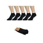 OZZY SOCKS 5 Çift Dikişsiz Yazlık Dayanıklı Pamuklu Patik Çorap- Siyah Sneaker Çorap (36-40)