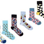 OZZY SOCKS 6 Çift Baskılı Organik Pamuklu Dikişsiz Erkek Çorap Seti - Desenli Çorap Asorti-10 (39-42)