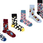 OZZY SOCKS 6 Çift Baskılı Organik Pamuklu Dikişsiz Erkek Çorap Seti - Desenli Çorap Asorti-4 (39-42)