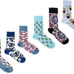 OZZY SOCKS 6 Çift Baskılı Organik Pamuklu Dikişsiz Erkek Çorap Seti - Desenli Çorap Asorti-5 (39-42)