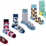 OZZY SOCKS 6 Çift Baskılı Organik Pamuklu Dikişsiz Erkek Çorap Seti - Desenli Çorap Asorti-9 (39-42)