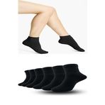 OZZY SOCKS 6 Çift Logosuz Dikişsiz Pamuklu Kisa Tenis Unisex Çorap (Siyah, 36-40)