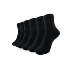 OZZY SOCKS 6 Çift Logosuz Dikişsiz Pamuklu Kisa Tenis Unisex Çorap (Siyah, 40-44)