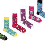 OZZY SOCKS 6'lı Organik Pamuklu Dikişsiz Kadın Çorap Seti - Canlı Renkler ve Desenlerle, Rahat ve Yumuşak, Asorti-6 (39-42)