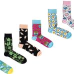 OZZY SOCKS 6'lı Organik Pamuklu Dikişsiz Kadın Çorap Seti - Canlı Renkler ve Desenlerle, Rahat ve Yumuşak, Asorti-8 (35-38)