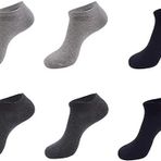 Ozzy Socks 6'lı Unisex Dikişsiz Sneaker Çorap Seti - Siyah, Gri, Füme (35-38)