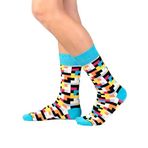 OZZY SOCKS Blok Desenli Organik Pamuklu Tek Çift Çorap - Konforlu ve Renkli Tasarım (39-42)