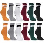 Ozzy Socks Kadın 12' Li Karışık Renkli Çizgili Tenis Çorabı - 36 - 40