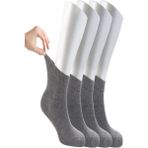 Ozzy Socks Kadın 4 Çift Bambu Lastiksiz Sıkmayan Diabetik Bilek Çorap - 36 - 40 - Antrasit