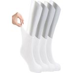 Ozzy Socks Kadın 4 Çift Bambu Lastiksiz Sıkmayan Diabetik Bilek Çorap - 36 - 40 - Beyaz