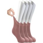 Ozzy Socks Kadın 4 Çift Bambu Lastiksiz Sıkmayan Diabetik Bilek Çorap - 36 - 40 - Greyfurt