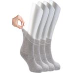 Ozzy Socks Kadın 4 Çift Bambu Lastiksiz Sıkmayan Diabetik Bilek Çorap - 36 - 40 - Gri