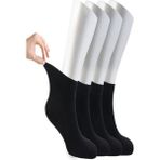 Ozzy Socks Kadın 4 Çift Bambu Lastiksiz Sıkmayan Diabetik Bilek Çorap - 36 - 40 - Siyah