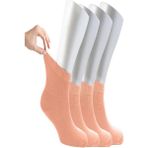 Ozzy Socks Kadın 4 Çift Bambu Lastiksiz Sıkmayan Diabetik Bilek Çorap - 36 - 40 - Somon