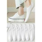 Ozzy Socks Kadın Beyaz Şık Çizgili Rahat Sneaker Çorap, 6 Çift, 35-38 Beden