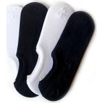 Ozzy Socks Kadın Düz Desen Nefes Alabilir 4'lü Sneakers Patik Çorap Seti Pamuk/Elastan - Beyaz - Siyah