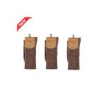 Ozzy Socks Kadın Yünlü Uyku Çorabı, 3'Lü Set, Kahverengi, 36-40 Beden