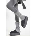Ozzy Socks Original Premium Tozluk %100 Akrilik Triko Örgü Leg Warmer Ayak Isıtıcı GRİ