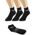 Ozzy Socks Ozzy Kısa Konçlu Tenis Spor Çorabı Siyah Kaymayı Önleyici Bantlı Düz Örme Kadın 3 Çift - 43 - 46