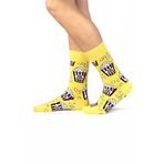 OZZY SOCKS Pop Corn Desenli Pamuklu Çorap - Patlamış Mısır Desenli Eğlenceli ve Rahat Tasarım Hediye Çorap (Sarı, 39-42)