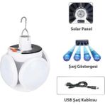 P-038 Solar Güneş Enerji ve USB Sarjli 5 Kanatlı - 1 - Renkli
