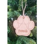P.E.K.Shop Ahşap İsme Özel Kedi Patisi Şekilli Evcil Hayvan Yılbaşı Ağaç Süsü