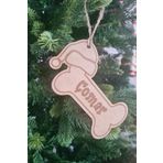 P.E.K.Shop Ahşap İsme Özel Kemik Şekilli Ağaç Süsü İsimli Yılbaşı Çam Ağacı Süsü Köpek Evcil Hayvan İsimli Süs