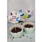P.E.K.Shop Alice in Wonderland Konsept Kürdan Süsleri Cupcake Süsleri Lüks Büyük Boy 10lu Paket