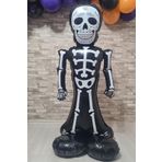 P.E.K.Shop Ayaklı Siyah İskelet Folyo Balon Cadılar Bayramı Halloween Süsleri Dev İskelet Folyo Balon