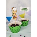P.E.K.Shop Bambam Taş Devri Konsept Kürdan Süsleri Cupcake Süsleri Lüks Büyük Boy 10lu Paket