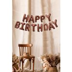 P.E.K.Shop Çikolata Kahve Happy Birthday Harf Balonlar Retro Doğum Günü Balon Seti