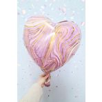 P.E.K.Shop Mor Mermer Kalp Folyo Balon Retro Balon Kalp Şekilli 18inç 45cm