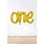 P.E.K.Shop One Folyo Balon GOLD İtalik Birleşik 1 Yaş Balonu 110cm
