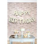 P.E.K.Shop Retro Krem Happy Birthday Harf Balonlar Retro Doğum Günü Balon Seti
