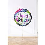 P.E.K.Shop Yuvarlak Deniz Kızı Tema Doğum Günü Balonu Happy Birthday 18 inç